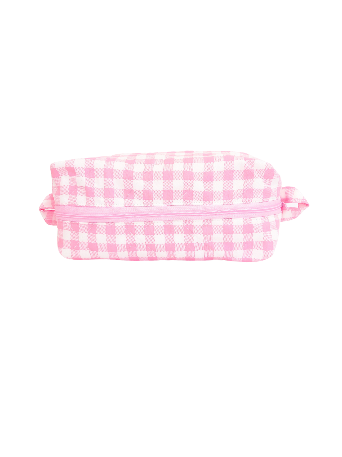 Quilted Makeup Bag- Pink Gingham PRE-ORDER