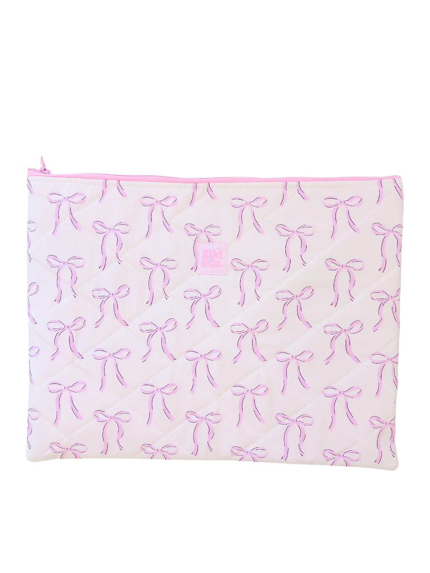 Quilted Laptop Sleeve - Lilac Bows