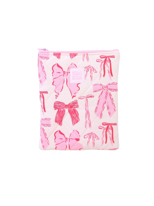 Quilted eReader Sleeve - Pink/Red Bows