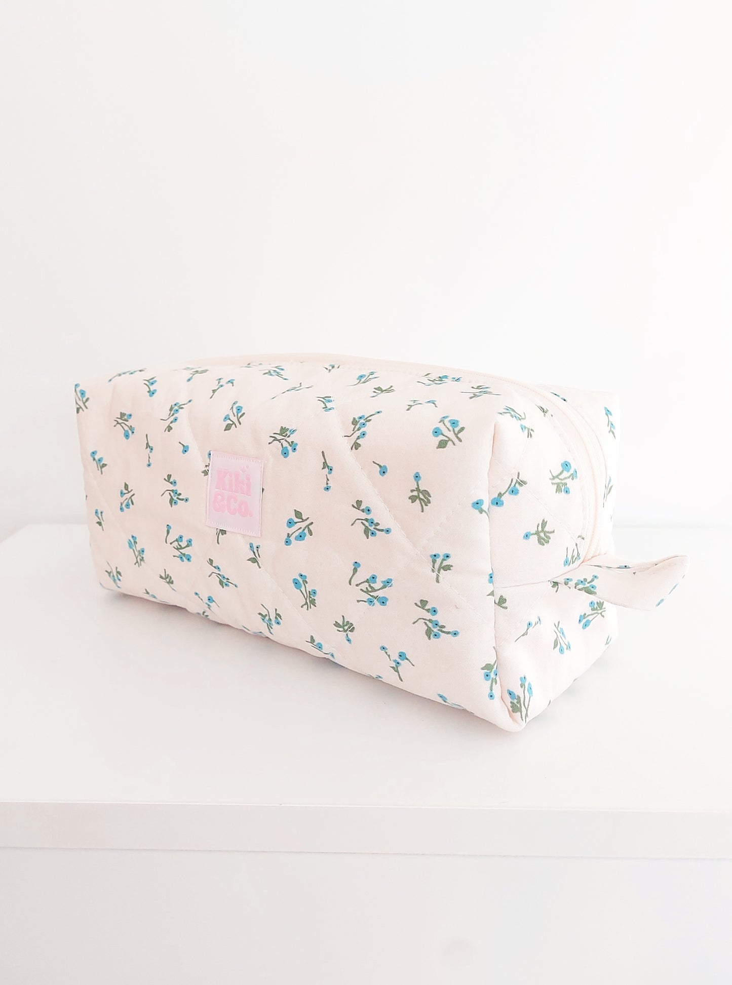 Quilted Makeup Bag- Forget Me Not