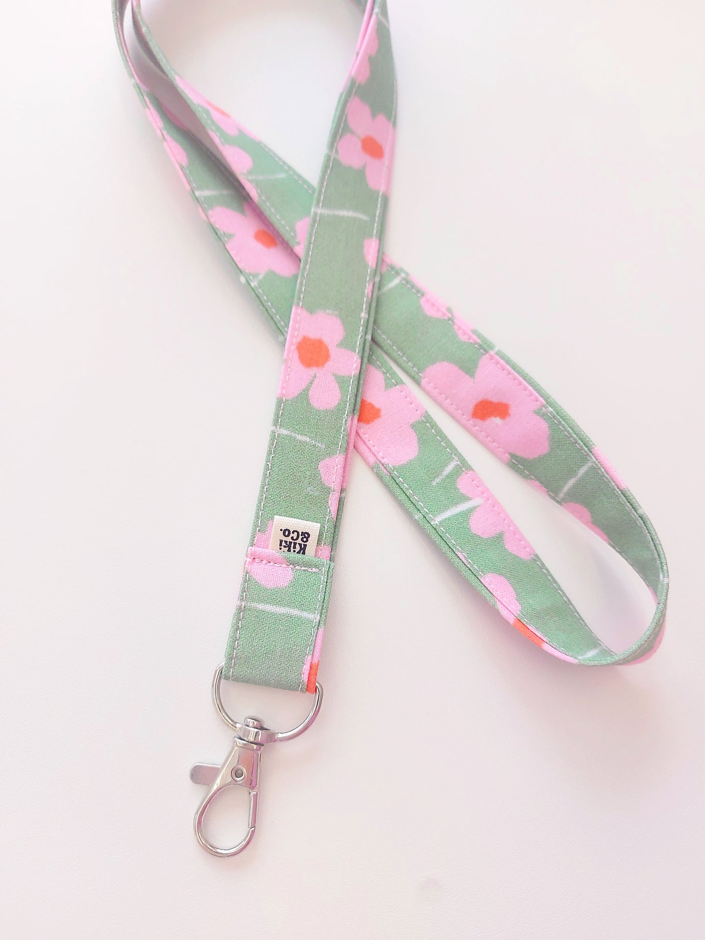 Handmade Lanyard - Green & Pink Joy