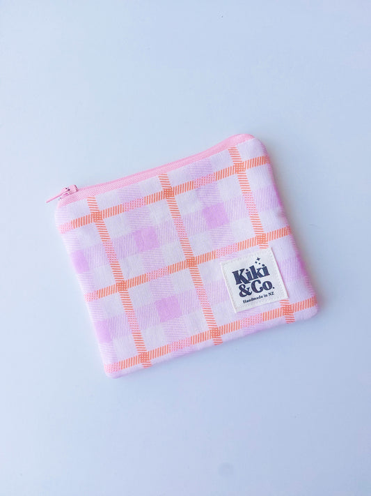 Zipper Pouch - Pink Plaid