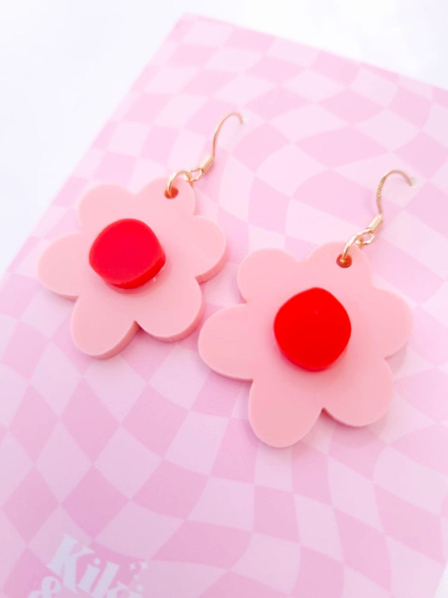 Flora Earrings - Pink/Red