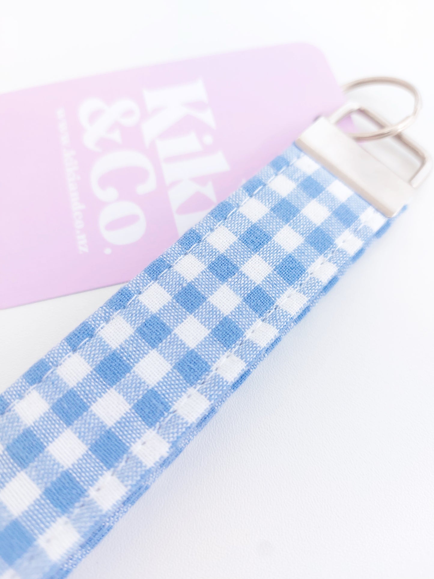 Keychain - Blue Gingham