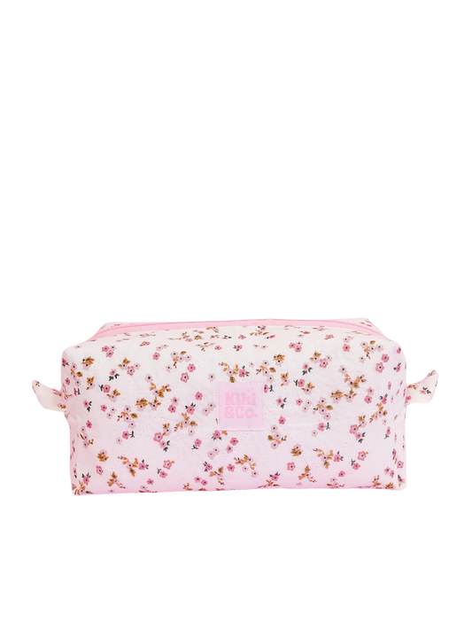 Quilted Makeup Bag- Petite Floral