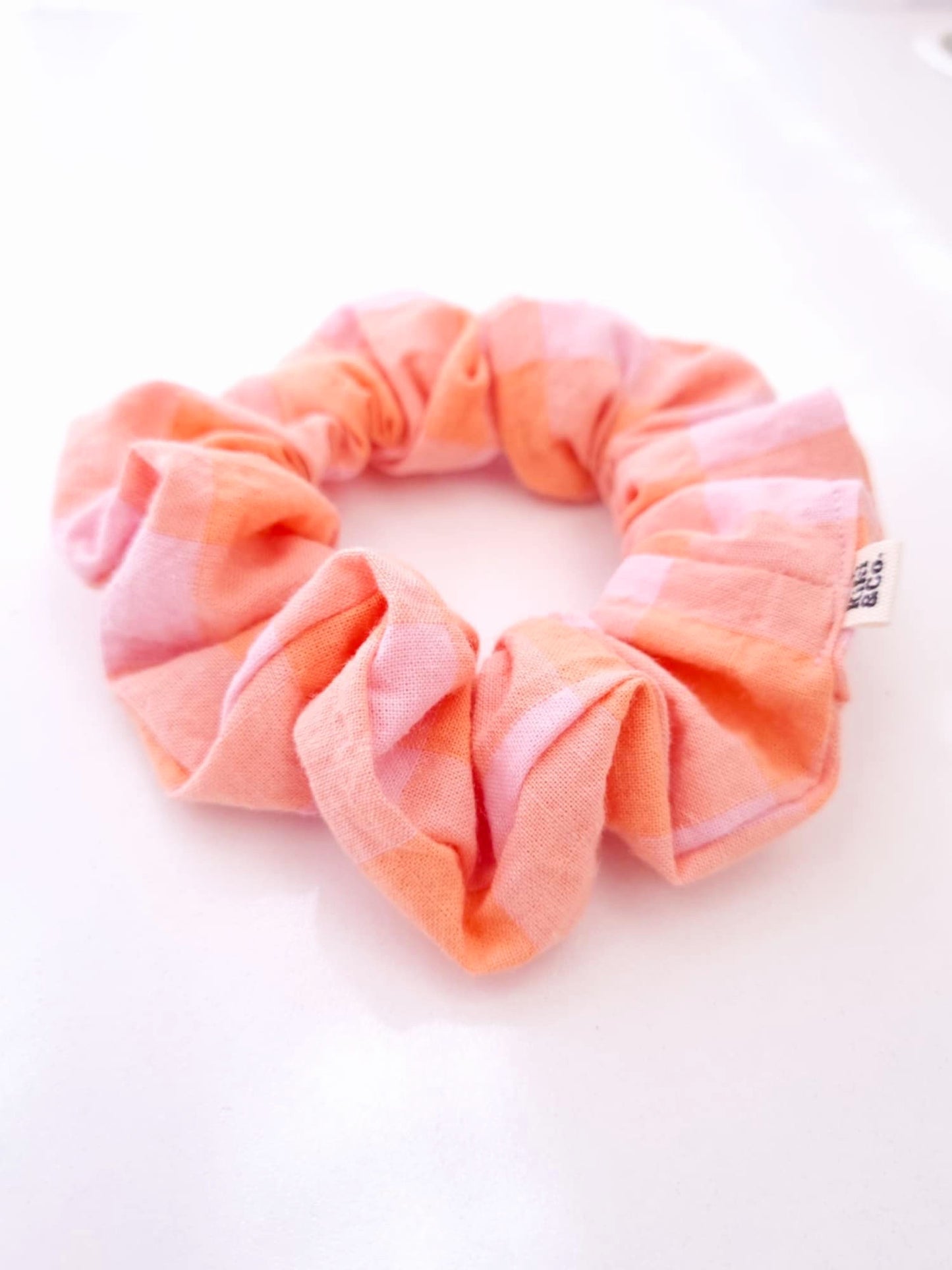 Scrunchie - Pink\Orange Gingham