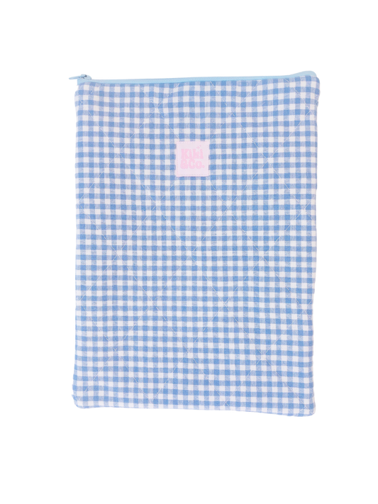 Quilted Book Sleeve - Blue Gingham