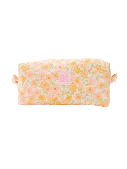 Quilted Makeup Bag- Camellia